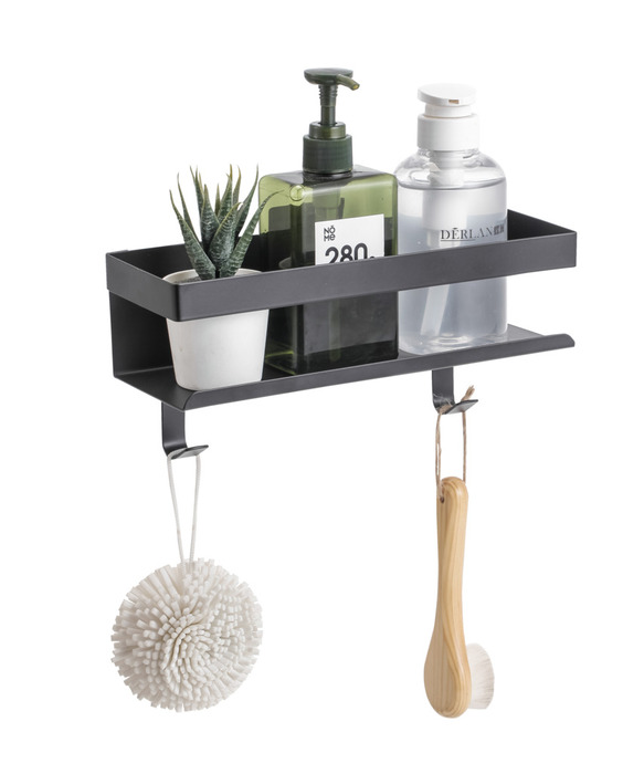 Brusehylde m/kroge selvklæbende sort - REN